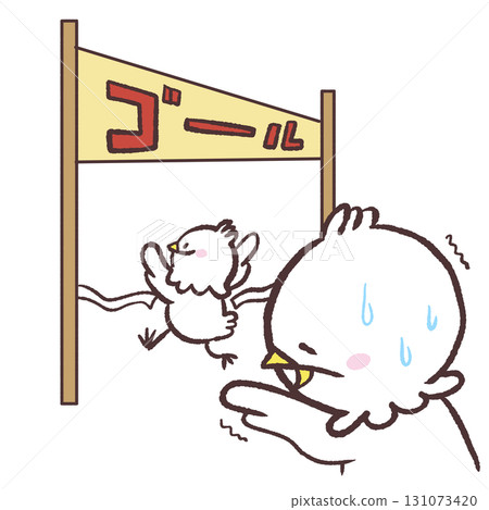 到達目標的鳥和無法到達目標的白鳥的插圖 到達目標的鳥和無法到達目標的白鳥的插圖 131073420