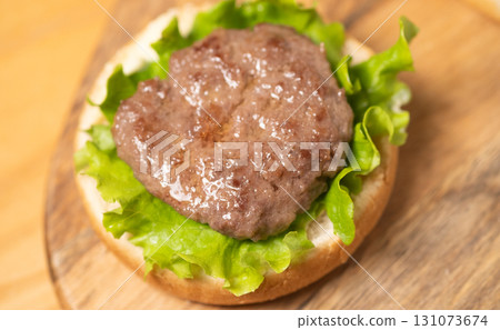The process of making a handmade hamburger 131073674