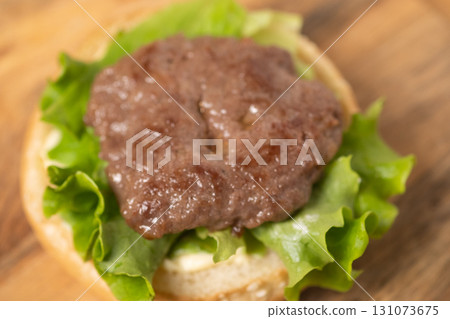 The process of making a handmade hamburger 131073675