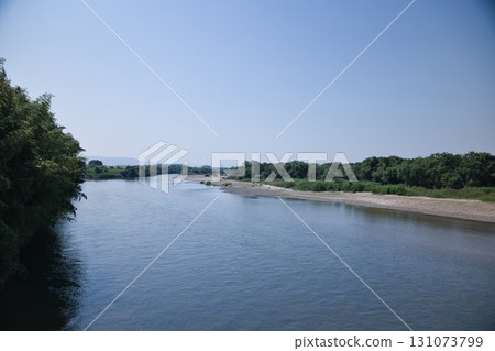 Kyoto: The leisurely flow of the Kizu River seen from Nagarebashi Bridge Kyoto: The leisurely flow of the Kizu River seen from Nagarebashi Bridge 131073799