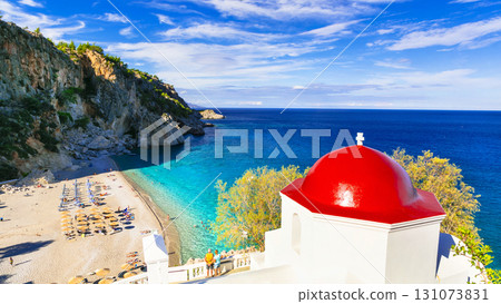 amazing beaches of Greek islands. Karpathos, Kyra panagia amazing beaches of Greek islands. Karpathos, Kyra panagia 131073831