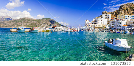 beautiful islans of Greece - Karpathos with pictorial capital Pigadia 131073833