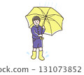 Illustration of a boy holding an umbrella 131073852