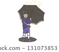 Illustration of a boy holding a parasol 131073853