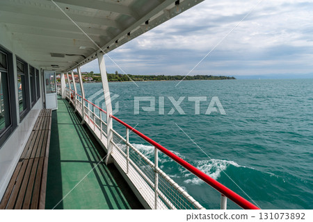 Sailing in Germany on Lake Constance, view from the boat 131073892