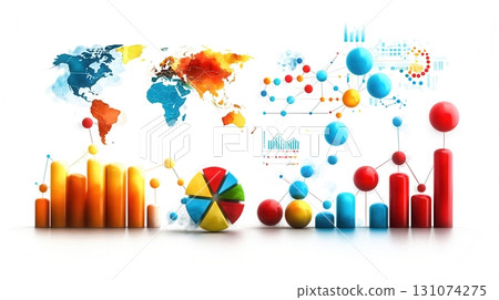 Colorful Data Visualization with Graphs, Charts, and Maps for Business Analysis 131074275