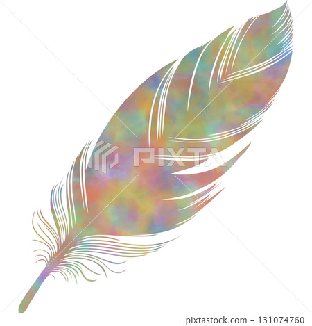 Beautiful watercolor bird feather icon image illustration 131074760