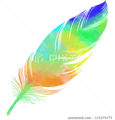 Beautiful watercolor bird feather icon image illustration Beautiful watercolor bird feather icon image illustration 131074775