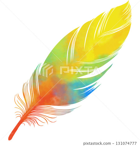 Beautiful watercolor bird feather icon image illustration 131074777