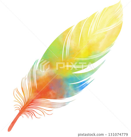 Beautiful watercolor bird feather icon image illustration 131074779