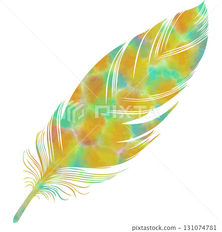 Beautiful watercolor bird feather icon image illustration 131074781