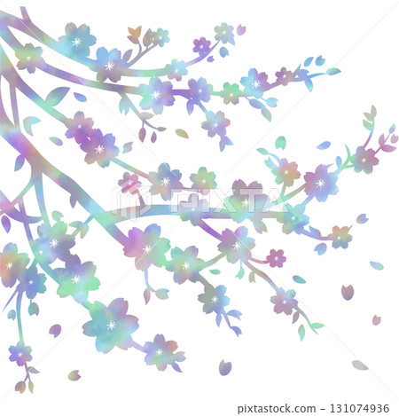 美麗的水彩櫻花樹圖示圖像插圖 131074936