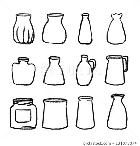 Monochrome pencil handwritten style container Monochrome pencil handwritten style container 131075074