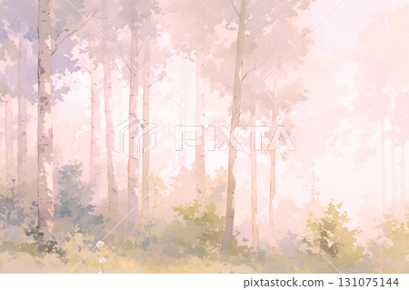 森林背景插圖，水彩畫 131075144
