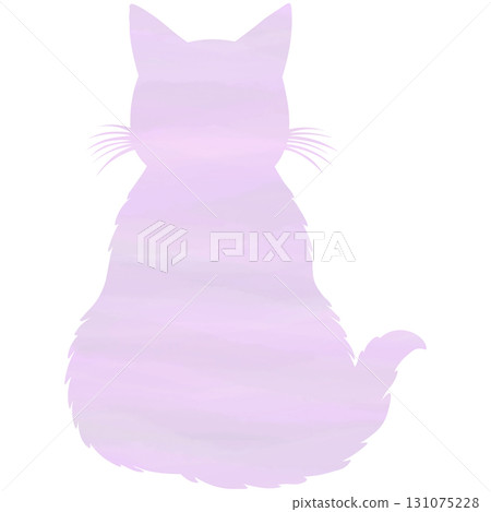 Beautiful watercolor cat silhouette icon image 131075228