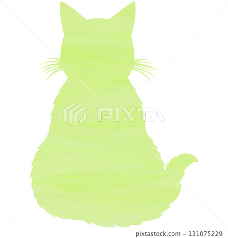 Beautiful watercolor cat silhouette icon image 131075229