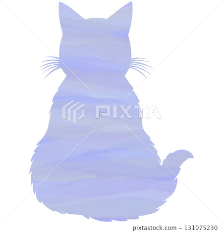 Beautiful watercolor cat silhouette icon image 131075230