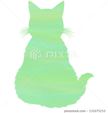 Beautiful watercolor cat silhouette icon image 131075233