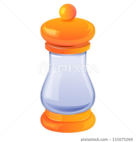 salt shaker yellow plastic realistic style 131075269
