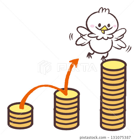Illustration of a white bird that increases money 131075387
