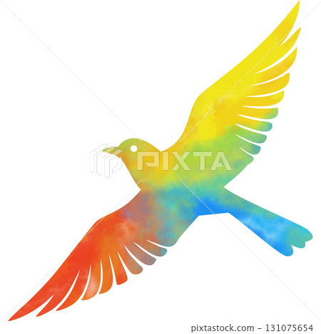 Beautiful watercolor bird icon image illustration 131075654