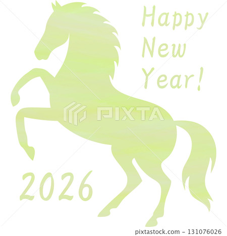 Beautiful watercolor illustration of the Year of the Horse icon image 131076026
