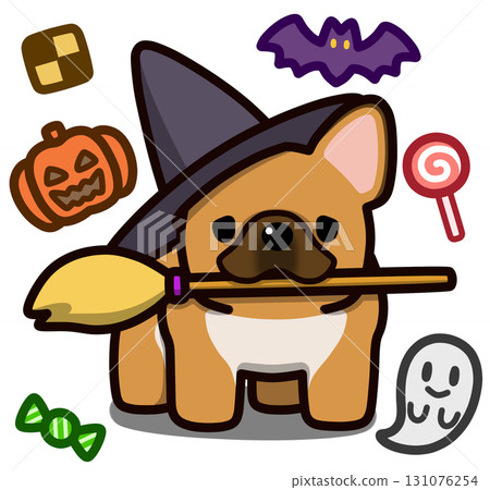 穿著萬聖節服裝的小鹿法國鬥牛犬 131076254