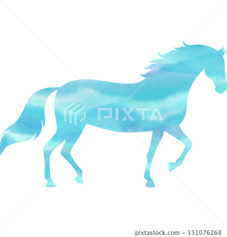 美麗的水彩馬圖標圖像 131076268