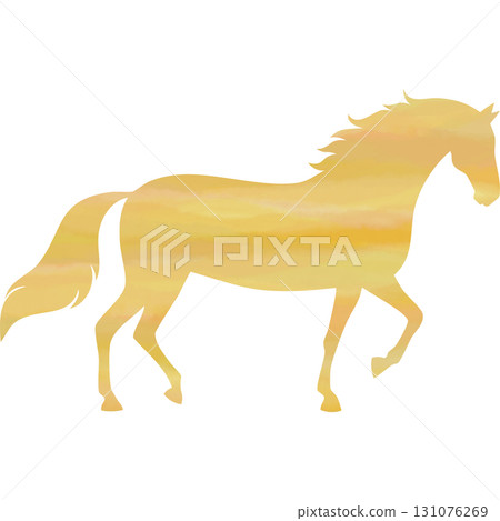 美麗的水彩馬圖標圖像 131076269