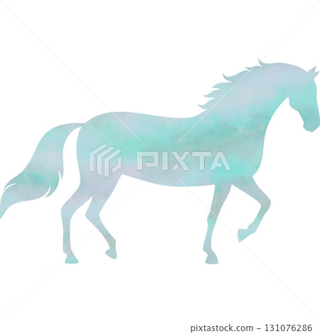Beautiful watercolor horse icon image 131076286