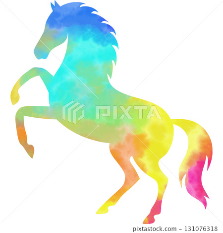 美麗的水彩馬圖標圖像 美麗的水彩馬圖標圖像 131076318