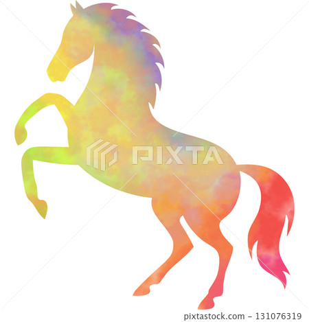 Beautiful watercolor horse icon image 131076319