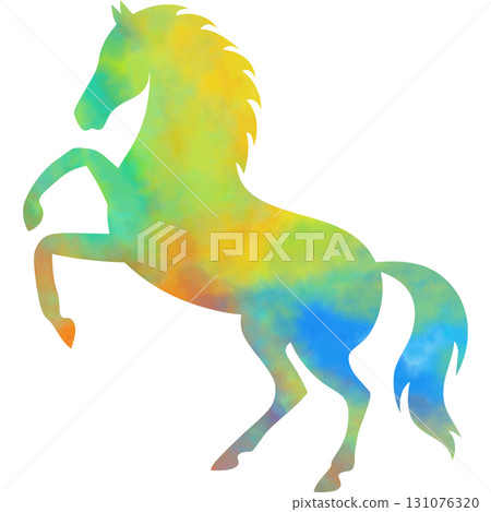 Beautiful watercolor horse icon image Beautiful watercolor horse icon image 131076320
