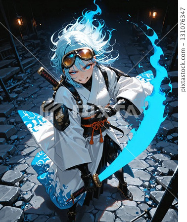 Fighting female swordsman character 131076347