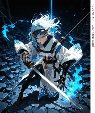Fighting female swordsman character 131076349