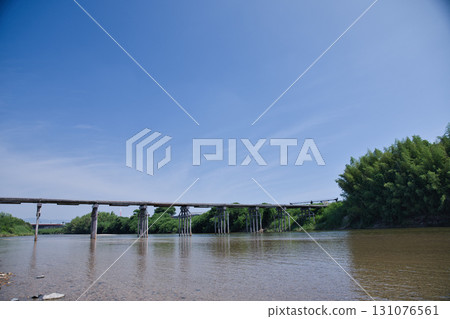 京都:從木津川河面看到的流橋2 京都:從木津川河面看到的流橋2 131076561