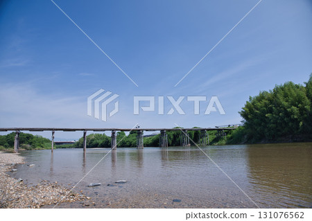 京都:從木津川河面看到的流橋3 京都:從木津川河面看到的流橋3 131076562