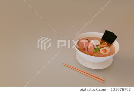拉麵的 3D 插圖 131076702