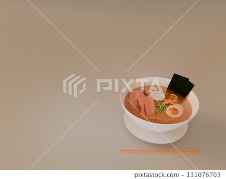 3D illustration of ramen 131076703