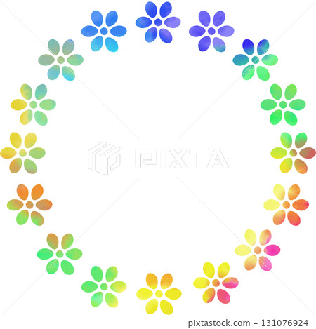 美麗的水彩花環圖示圖像插圖 131076924