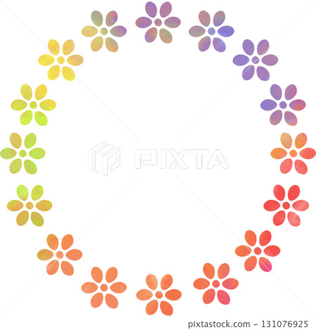 美麗的水彩花環圖示圖像插圖 131076925