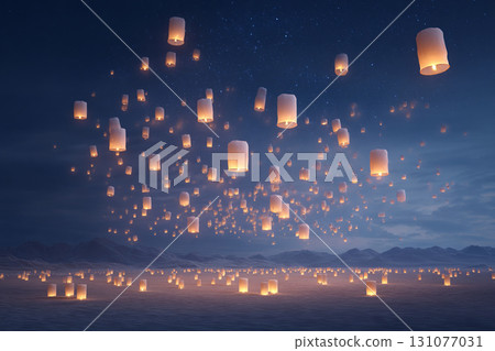 Thai style wallpaper, Coconut shell galaxy night sky mist palm tree surreal magical tropical dreamy landscape Coconut shells open to reveal glowing galaxies dreamy night sky surrounded by mist 131077031