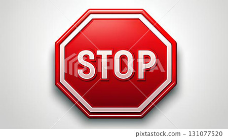 stop road sign with text icon on white stop road sign with text icon on white 131077520