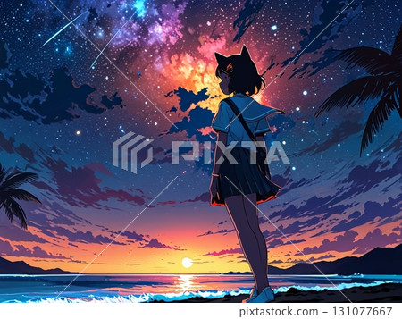girl with cat ears 131077667