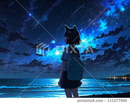 girl with cat ears 131077990