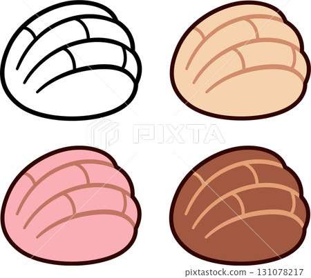 Concha Mexican sweet bread icon set Concha Mexican sweet bread icon set 131078217