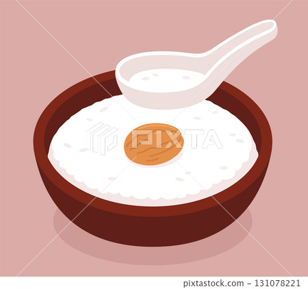 Okayu traditional Japanese rice porridge 131078221