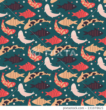 doodle fishes pattern doodle fishes pattern 131078621