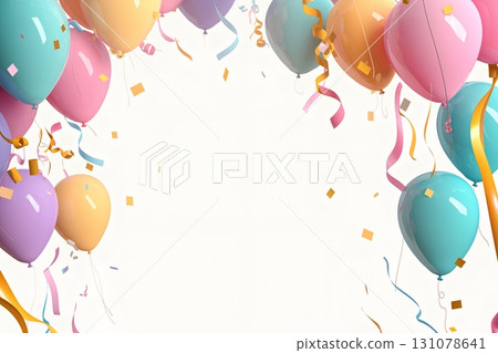 Colorful balloons and white background 131078641