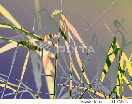Abstract artwork showcasing intersecting lines of light and shadow over reeds, grasses, plants. The colors are soft and blend in a dreamy composition. Abstract artwork showcasing intersecting lines of light and shadow over reeds, grasses, plants. The colors are soft and blend in a dreamy composition. 131078662